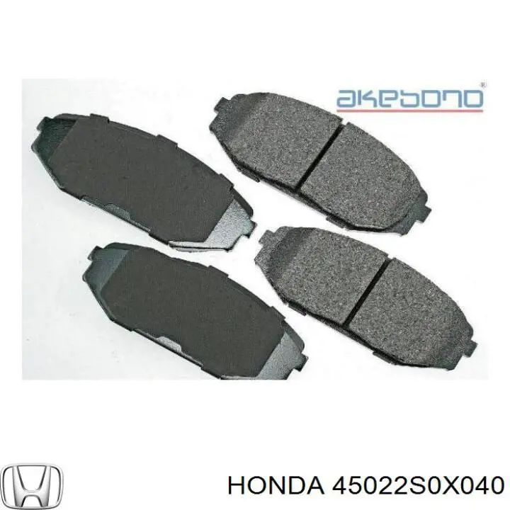 45022S0X040 Honda колодки гальмівні передні, дискові