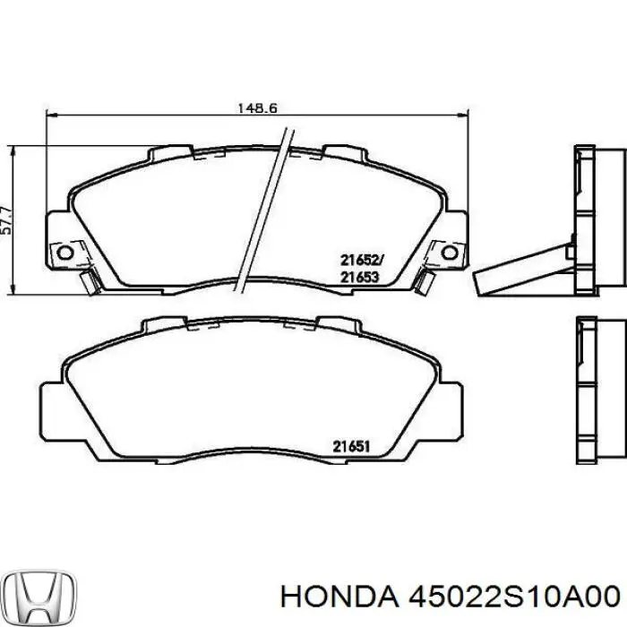 Гальмівні колодки Honda 45022S10A00 ціна, від 20.27 USD