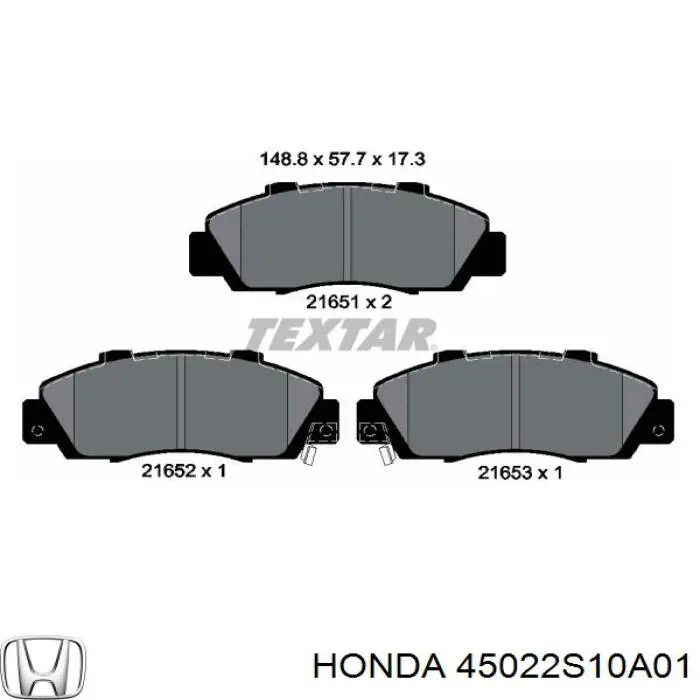 Купити 45022S10A01 Honda Колодки гальмівні передні, дискові