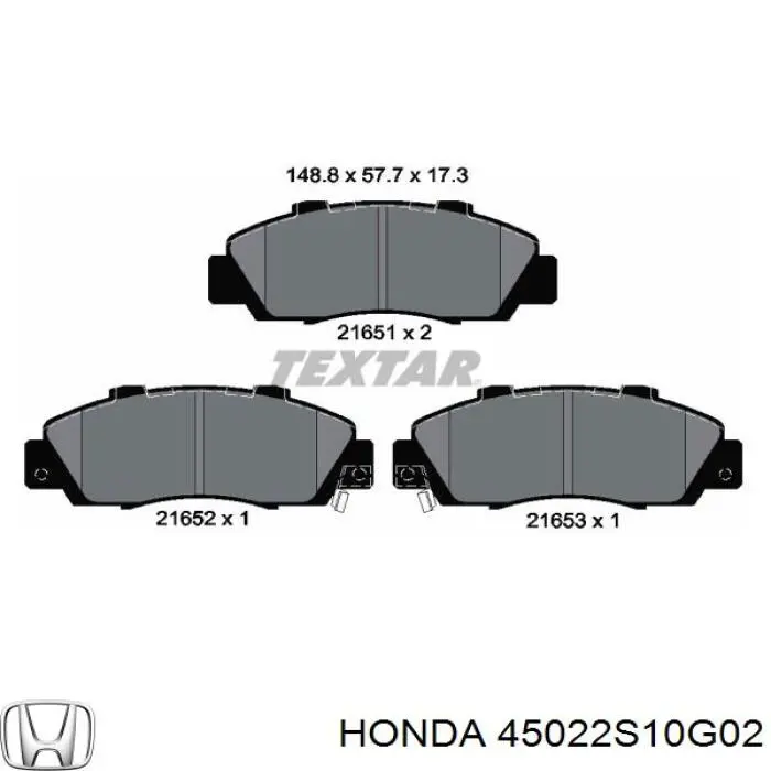 Купити 45022S10G02 Honda Колодки гальмівні передні, дискові