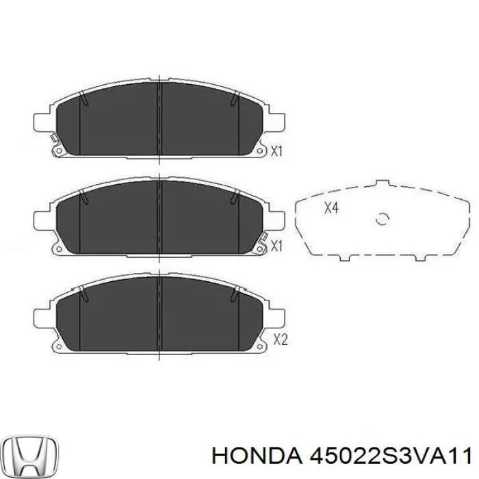 Гальмівні колодки Honda 45022S3VA11 ціна, від 24.32 USD