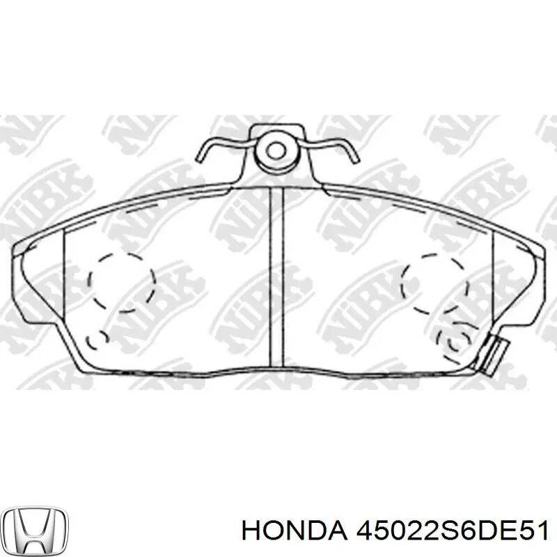 45022S6DE51 Honda колодки гальмівні передні, дискові