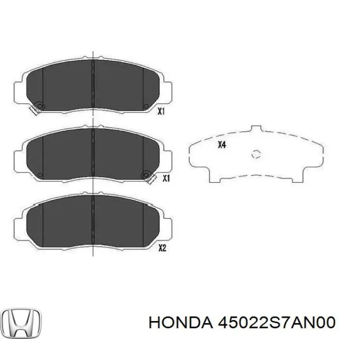 Передні тормозні колодки 45022S7AN00 Honda