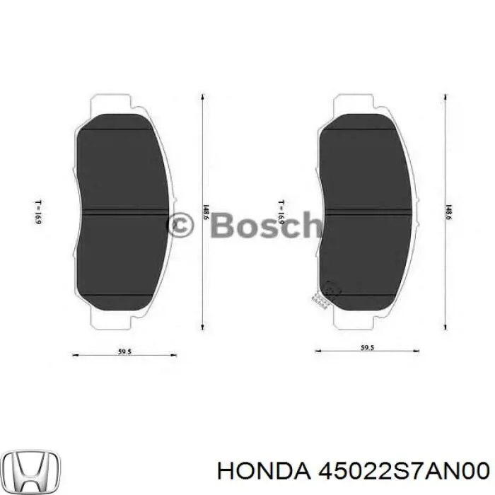 Гальмівні колодки Honda 45022S7AN00 ціна, від 19.02 USD