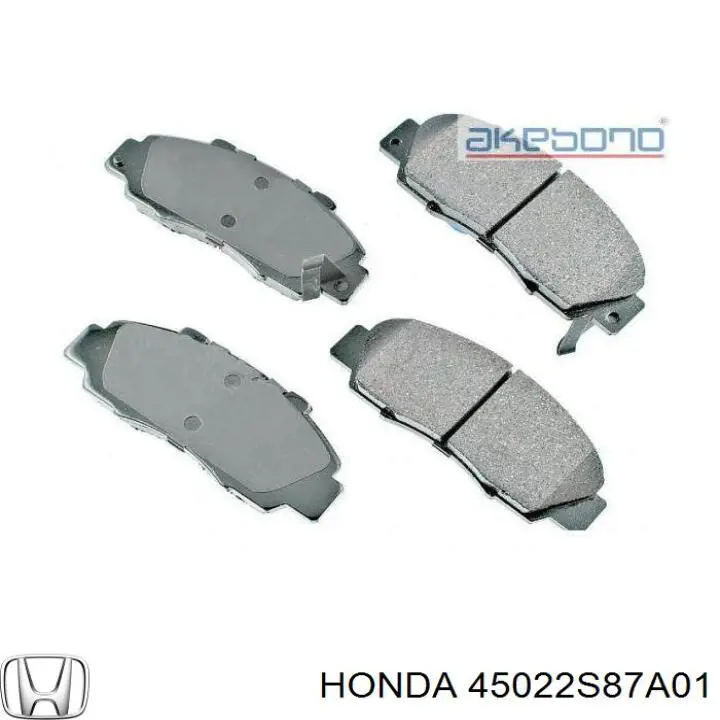 45022S87A01 Honda колодки гальмівні передні, дискові