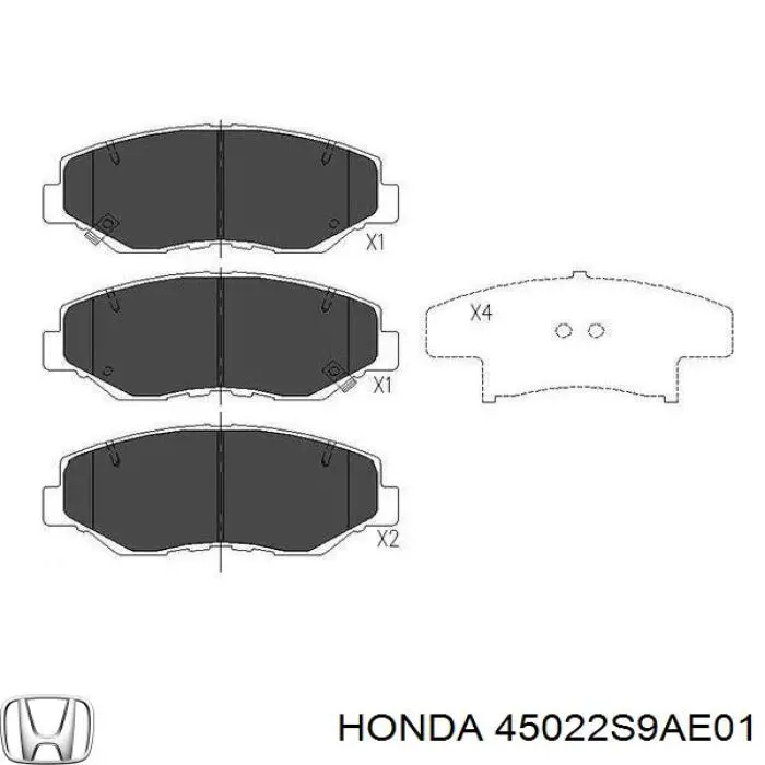 Купити 45022S9AE01 Honda Колодки гальмівні передні, дискові
