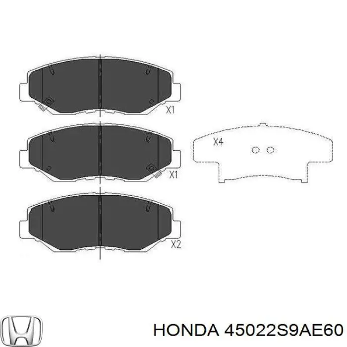 Купити 45022S9AE60 Honda Колодки гальмівні передні, дискові