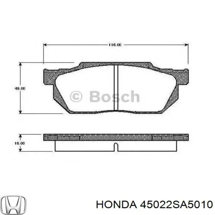 Передні тормозні колодки 45022SA5010 Honda