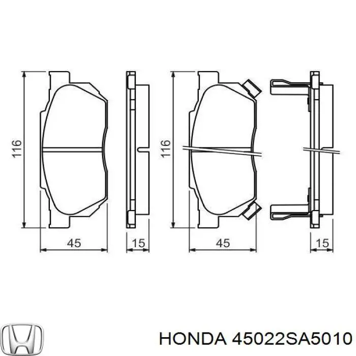 45022SA5010 Honda Передні гальмівні колодки