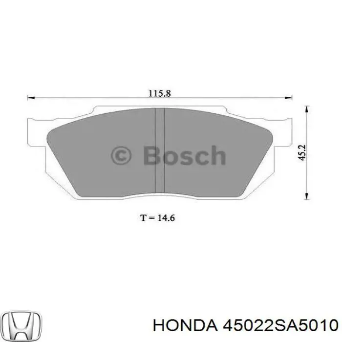 Гальмівні колодки Honda 45022SA5010 ціна, від 12.94 USD