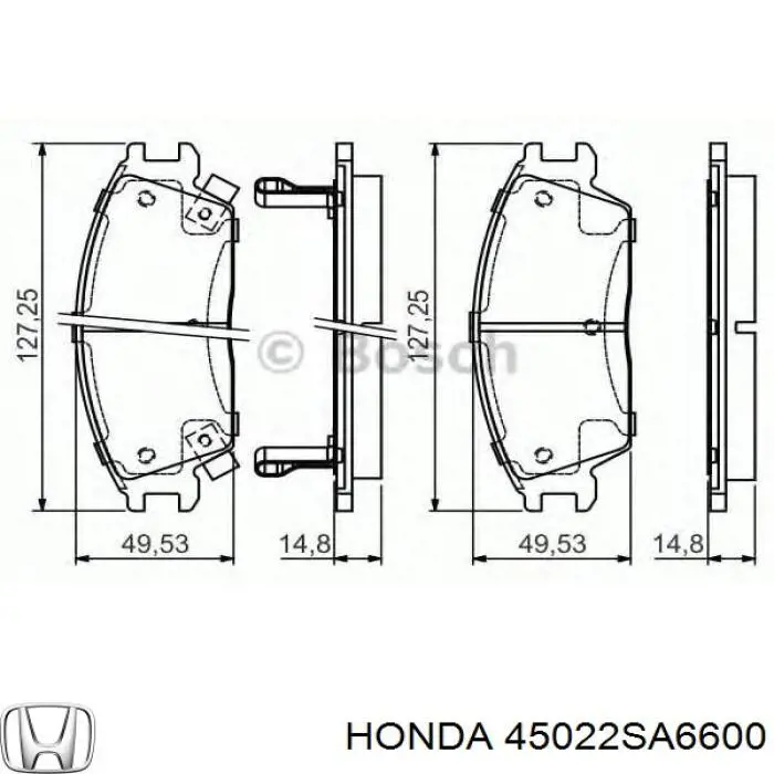 Гальмівні колодки Honda 45022SA6600 ціна, від 15.10 USD
