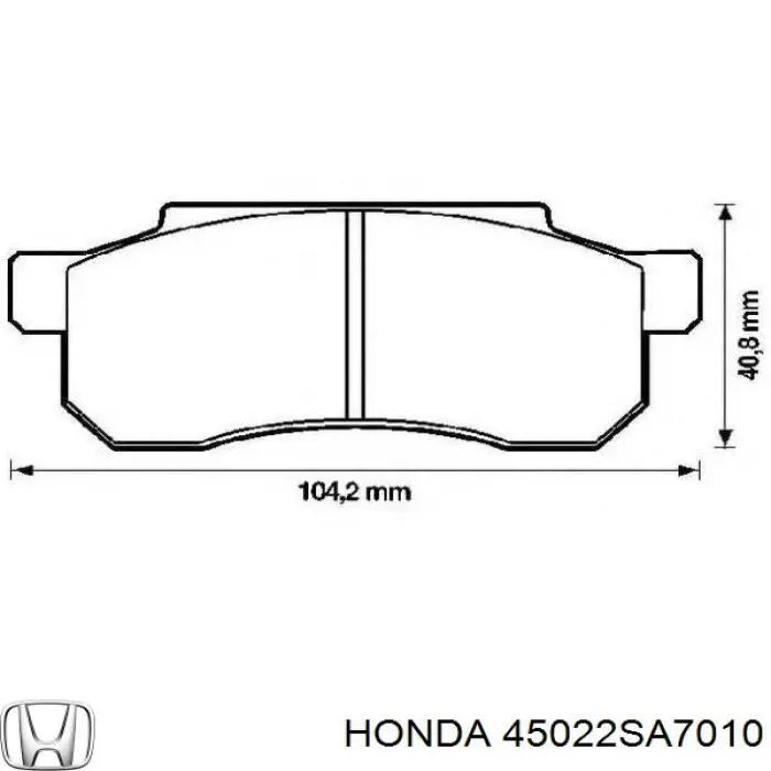 Колодки гальмівні передні, дискові 45022SA7010 Honda