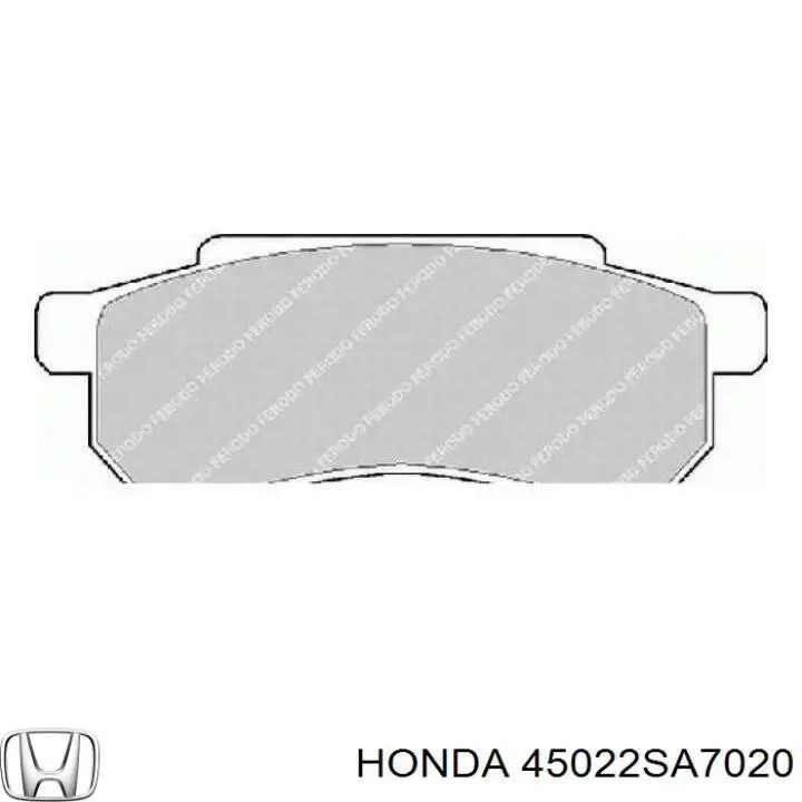 Колодки гальмівні передні, дискові 45022SA7020 Honda