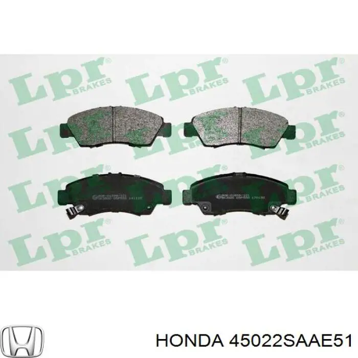 Колодки гальмівні передні, дискові 45022SAAE51 Honda