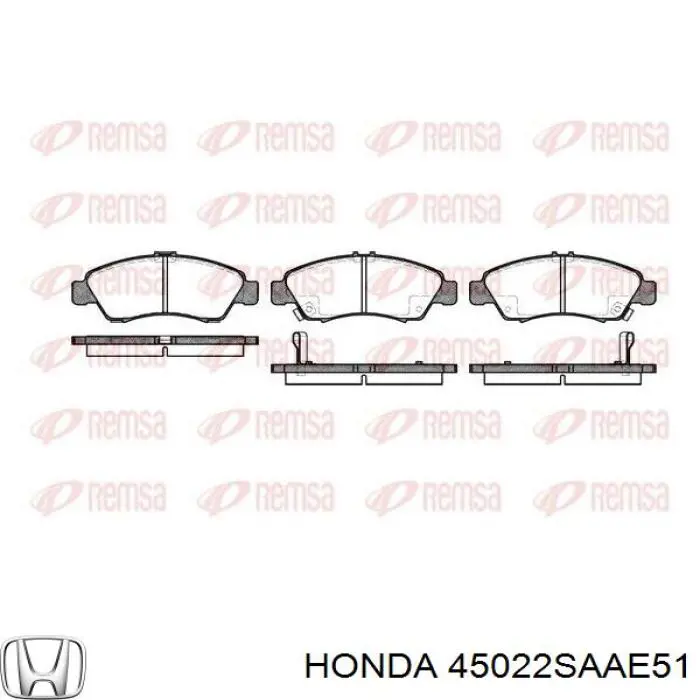Купити 45022SAAE51 Honda Колодки гальмівні передні, дискові
