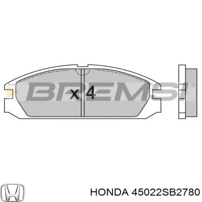 Купити 45022SB2780 Honda Колодки гальмівні передні, дискові