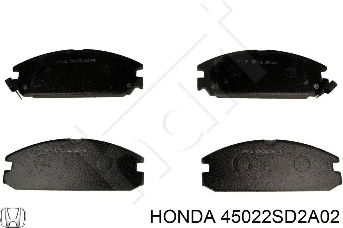 Колодки гальмівні передні, дискові 45022SD2A02 Honda