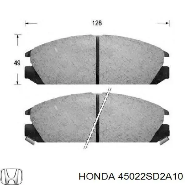 Купити 45022SD2A10 Honda Колодки гальмівні передні, дискові