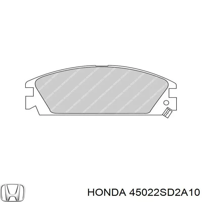 Передні тормозні колодки 45022SD2A10 Honda