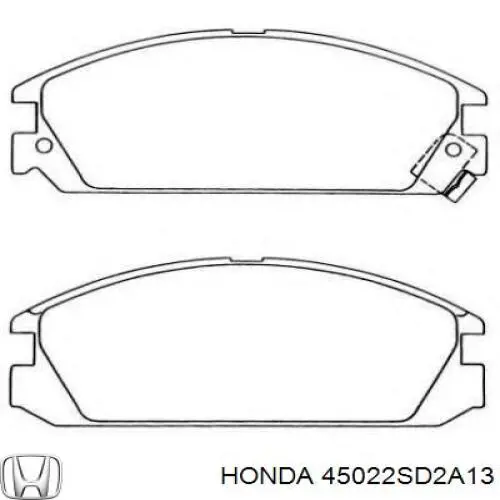 Колодки гальмівні передні, дискові 45022SD2A13 Honda