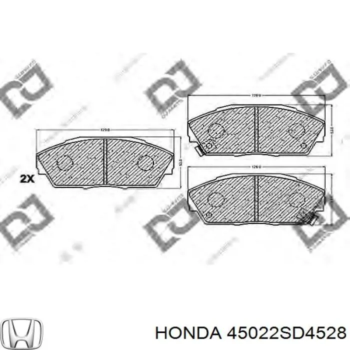 45022SD4528 Honda колодки гальмівні передні, дискові