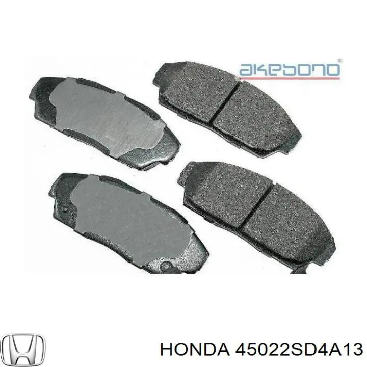 45022SD4A13 Honda колодки гальмівні передні, дискові