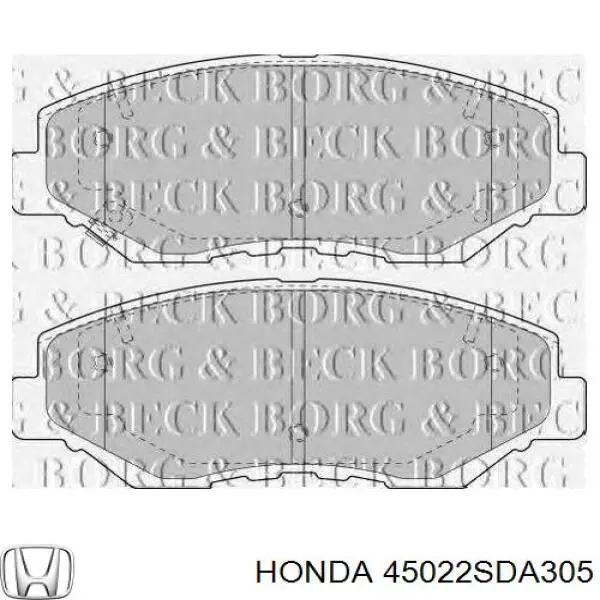 45022SDA305 Honda колодки гальмівні передні, дискові