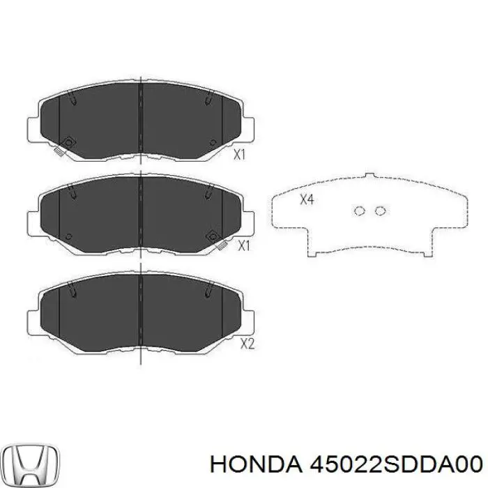 Купити 45022SDDA00 Honda Колодки гальмівні передні, дискові