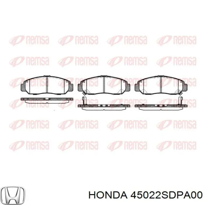 45022SDPA00 Honda колодки гальмівні передні, дискові