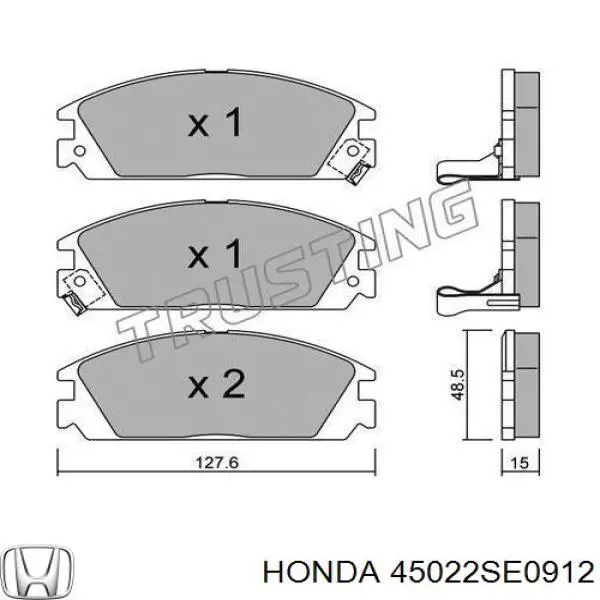 Гальмівні колодки Honda 45022SE0912 ціна, від 15.19 USD