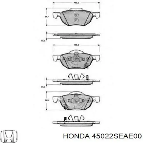 Гальмівні колодки Honda 45022SEAE00 ціна, від 26.79 USD