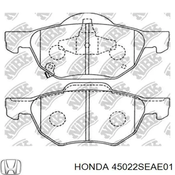 45022SEAE01 Honda колодки гальмівні передні, дискові