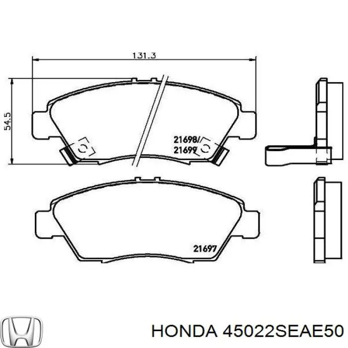 45022SEAE50 Honda Передні гальмівні колодки