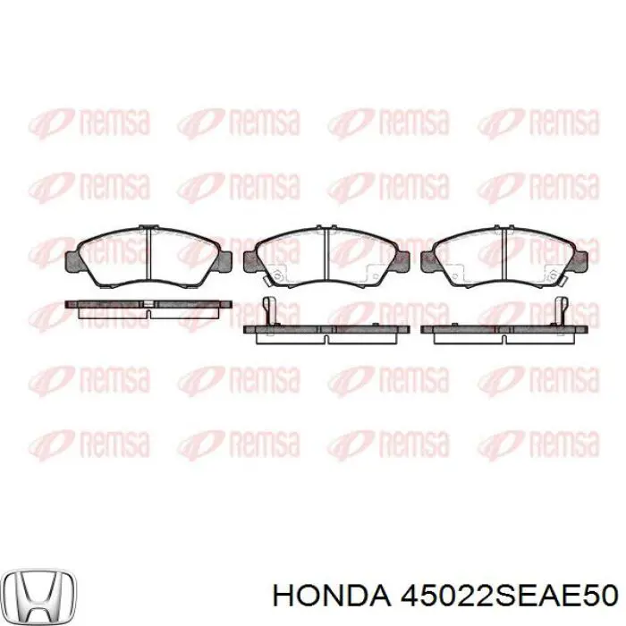 Купити 45022SEAE50 Honda Колодки гальмівні передні, дискові