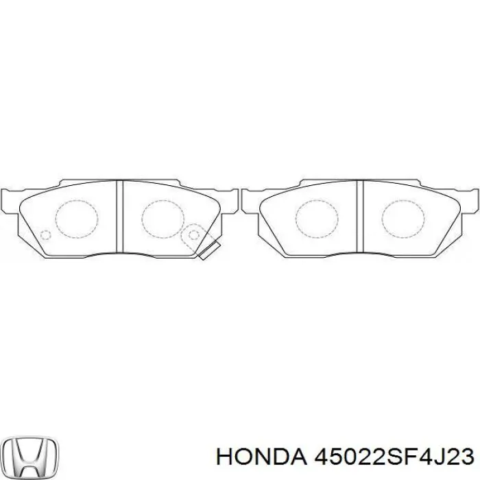 Колодки гальмівні передні, дискові 45022SF4J23 Honda