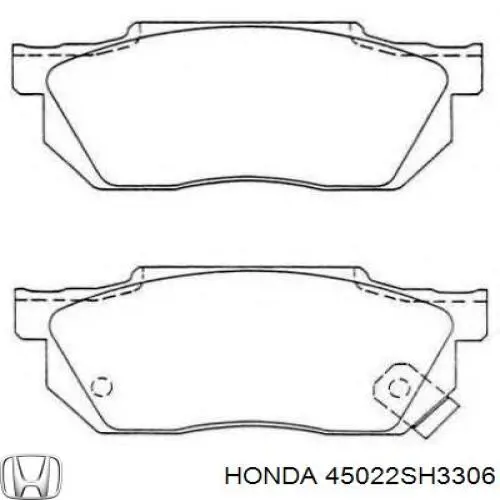 Передні тормозні колодки 45022SH3306 Honda