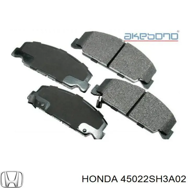 Колодки гальмівні передні, дискові 45022SH3A02 Honda