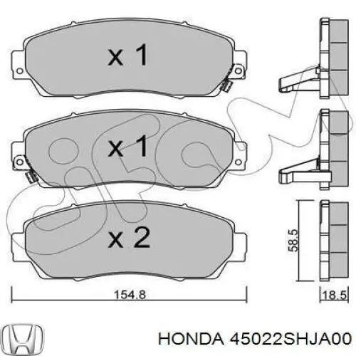 45022SHJA00 Honda Передні гальмівні колодки