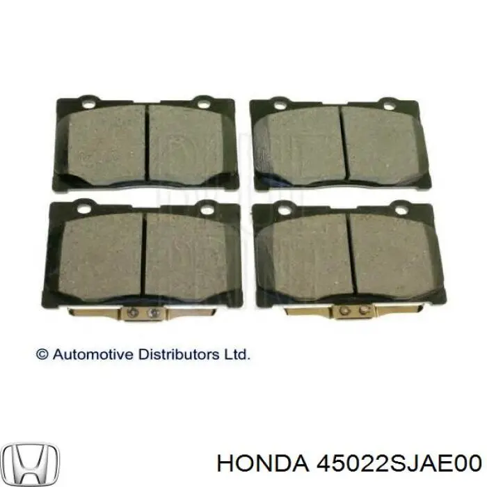 Купити 45022SJAE00 Honda Колодки гальмівні передні, дискові