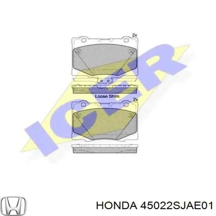 45022SJAE01 Honda Передні гальмівні колодки