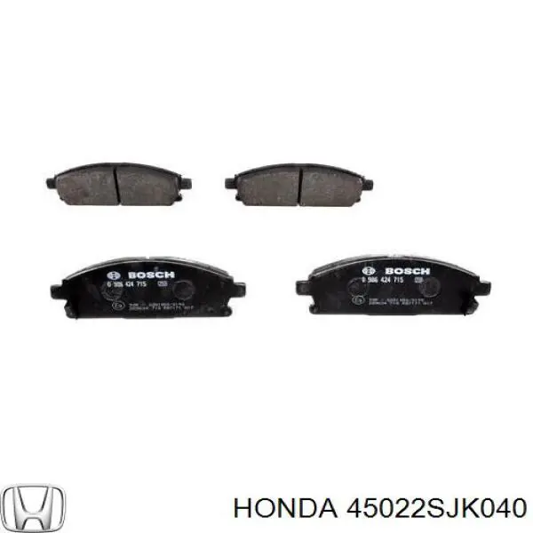 45022SJK040 Honda Передні гальмівні колодки