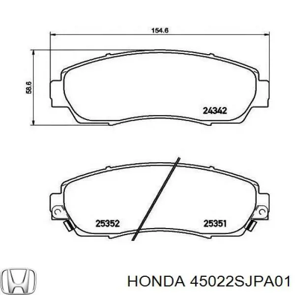 Гальмівні колодки Honda 45022SJPA01 ціна, від 23.82 USD