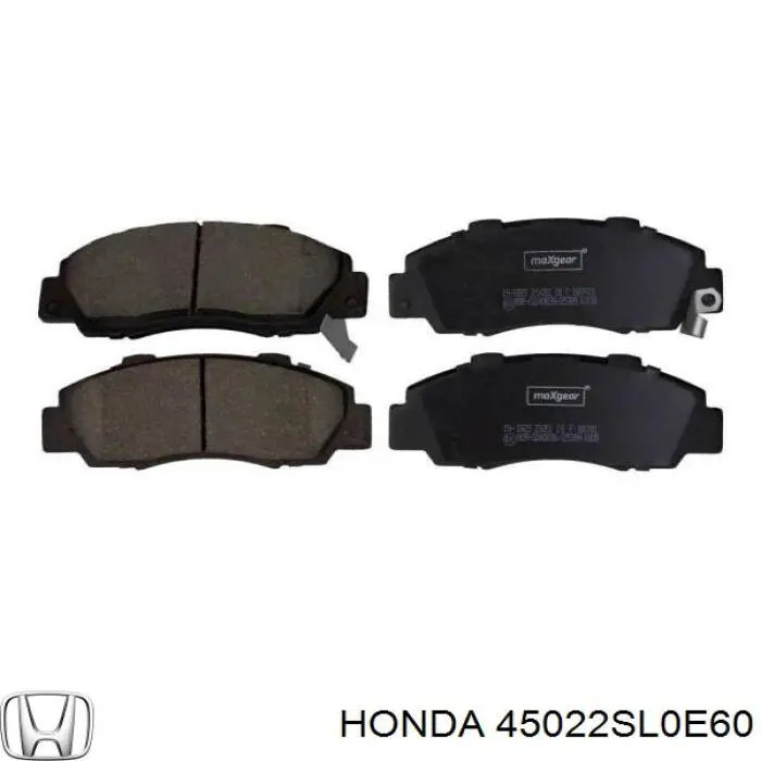 45022SL0E60 Honda колодки гальмівні передні, дискові