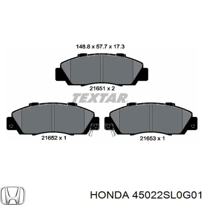 Гальмівні колодки Honda 45022SL0G01 ціна, від 24.08 USD