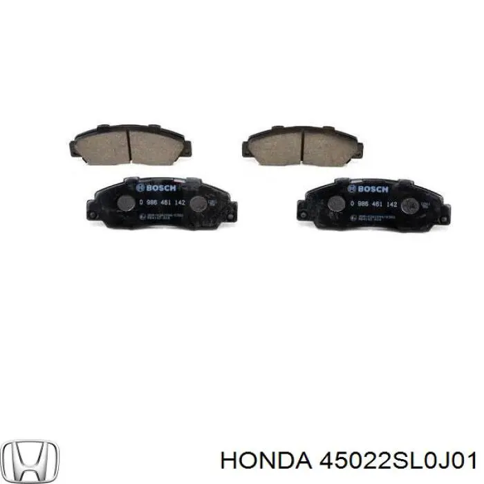 Колодки гальмівні передні, дискові 45022SL0J01 Honda