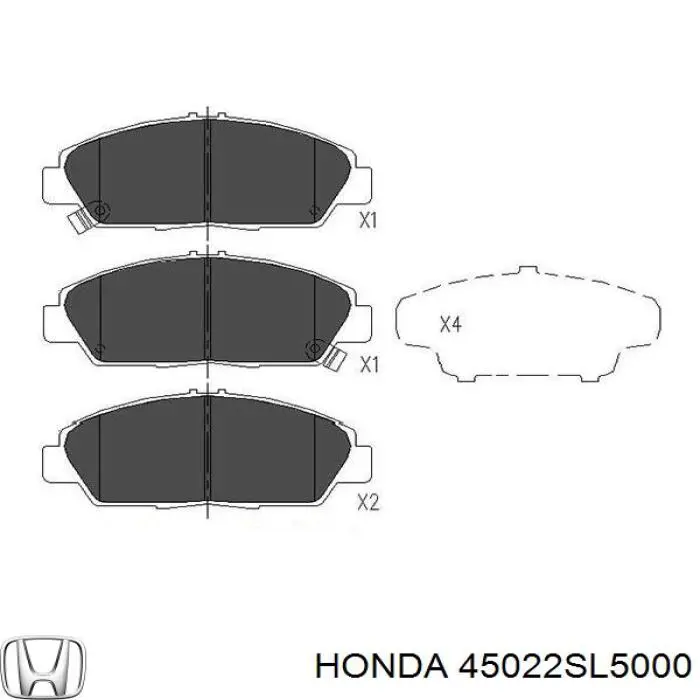Купити 45022SL5000 Honda Колодки гальмівні передні, дискові