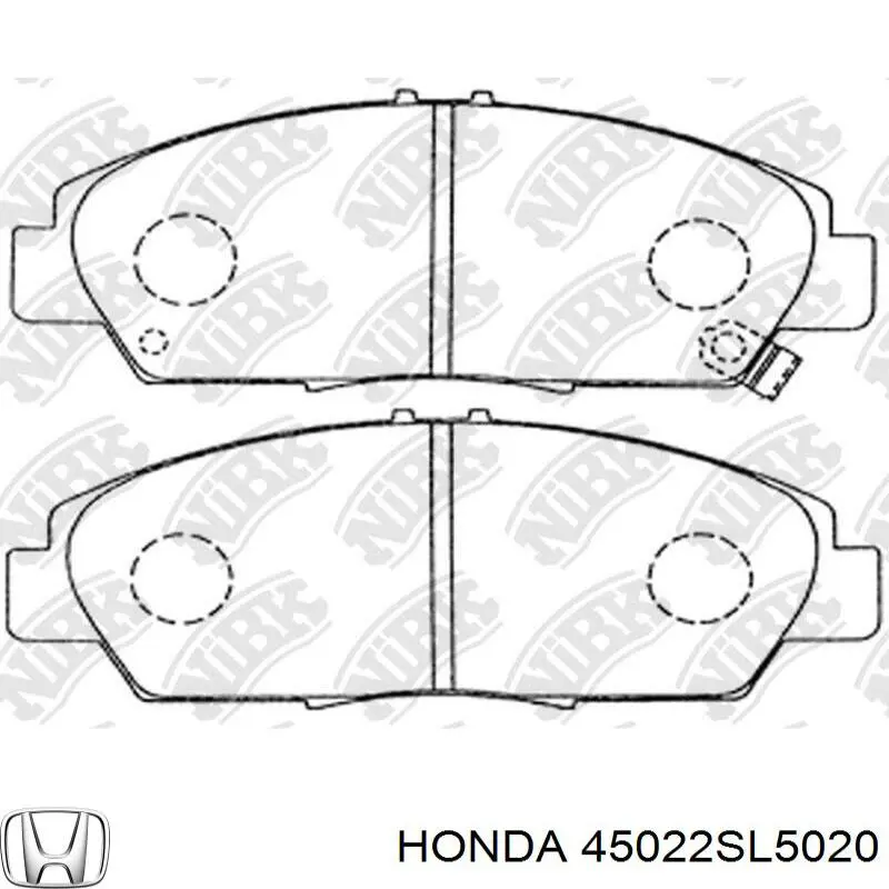 Колодки гальмівні передні, дискові 45022SL5020 Honda