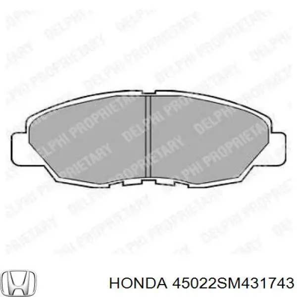 Колодки гальмівні передні, дискові 45022SM431743 Honda