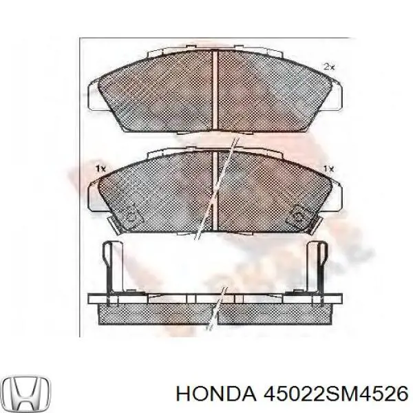 Купити 45022SM4526 Honda Колодки гальмівні передні, дискові