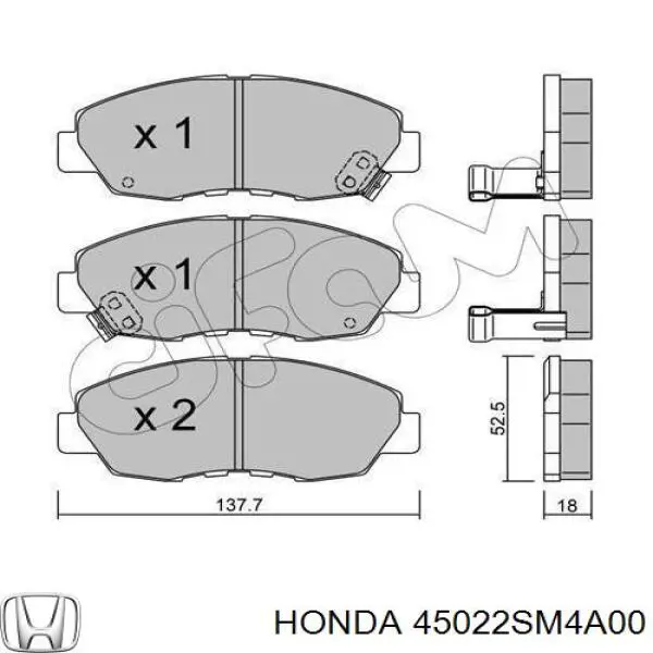 Гальмівні колодки Honda 45022SM4A00 ціна, від 20.27 USD